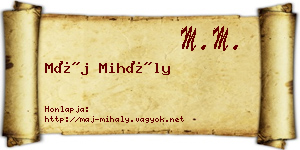 Máj Mihály névjegykártya