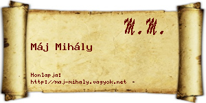 Máj Mihály névjegykártya