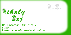 mihaly maj business card